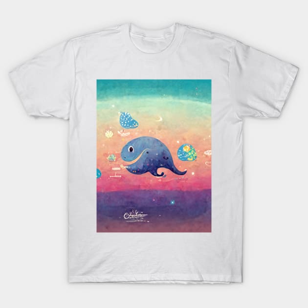 cute blue whale T-Shirt by Nysa Design